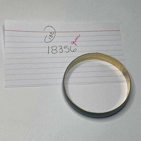 bangle bracelet deep green enamel costume jewelry - Picture 8 of 9